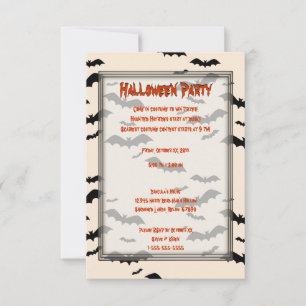 Black Bats Halloween Invitation