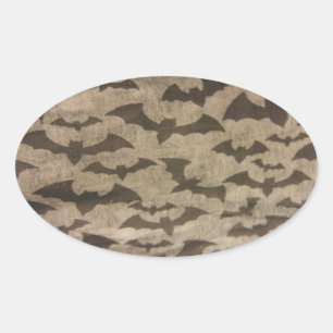 Black Bats Oval Sticker