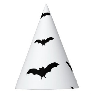 Black Bats & White Cute Halloween Party Chic Party Hat