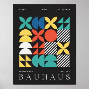 Black Bauhaus Vintage Art Print Geometric Poster