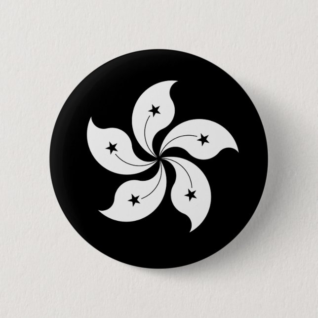 Black Bauhinia flag 6 Cm Round Badge (Front)