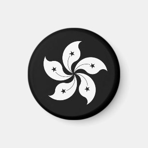 Black Bauhinia flag Magnet