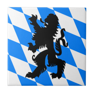 Black Bavarian Lion Ceramic Tile
