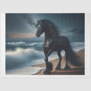 Black Beach Stallion Tissue Paper