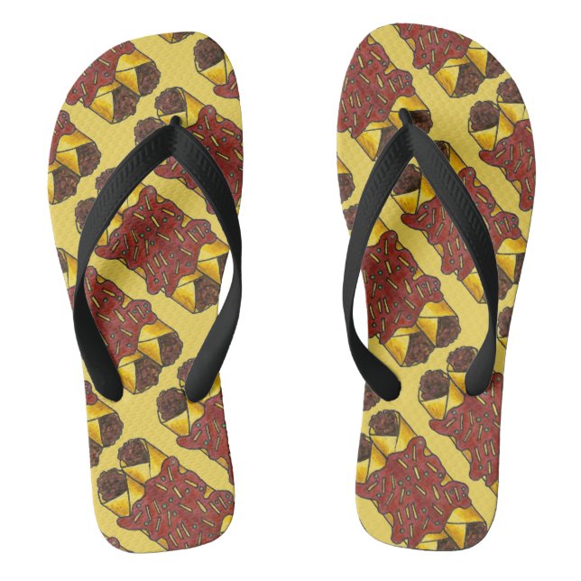 Black Bean Enchilada Mexican Food Spicy Enchiladas Thongs (Footbed)
