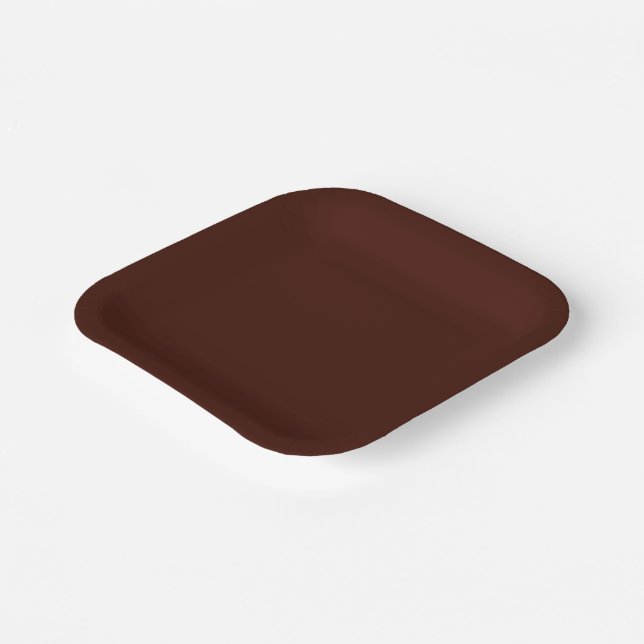 Black bean (solid colour) paper plate (Angled)