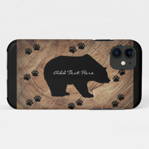 Black Bear And Bear Paws iPhone 11 Case