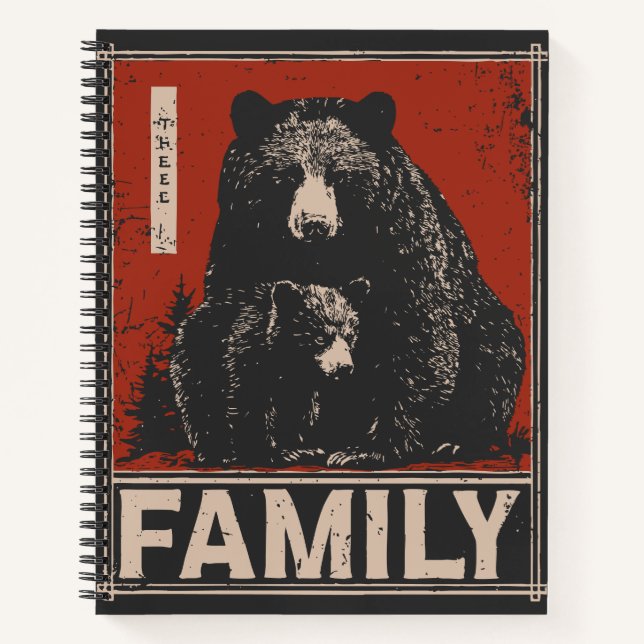 Black Bear and Cub – Fierce and Tender Family Bond Notebook (Front)