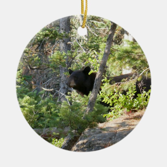 Black Bear at Grand Teton Ceramic Ornament (Front)