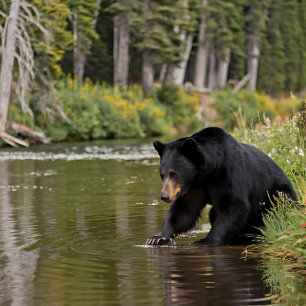 Black Bear at the River Jigsaw Puzzle