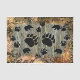 Black Bear Autumn Leafs Tissue Paper
