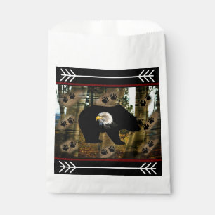 Black Bear Bald Eagle Bear Paw Prints Wilderness Favour Bag