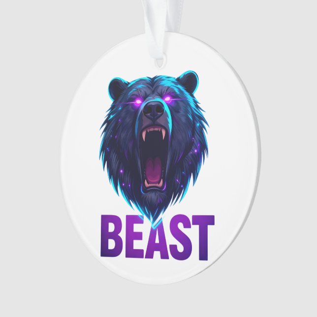 Black Bear 'BEAST' - Bold Aesthetic Ornament (Front)