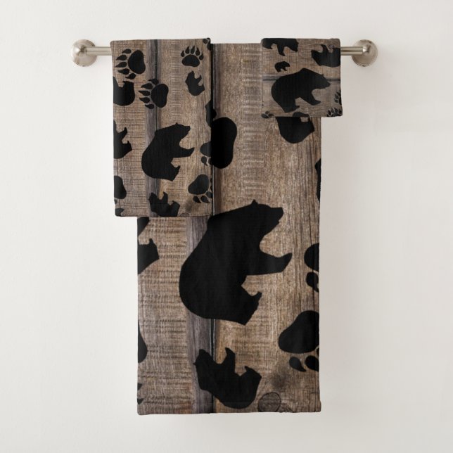 Black Bear Black Bear Paws Bath Towel Set (Insitu)