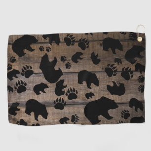 Black Bear Black Bear Paws Golf Towel