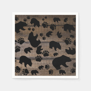 Black Bear Black Bear Paws Napkin