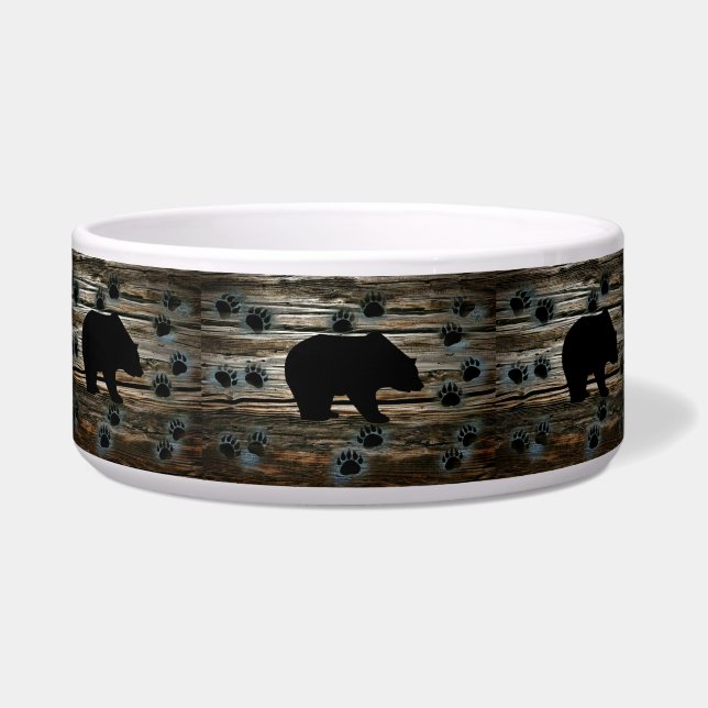 Black Bear Black Bear Paws Rustic Wood (Front)