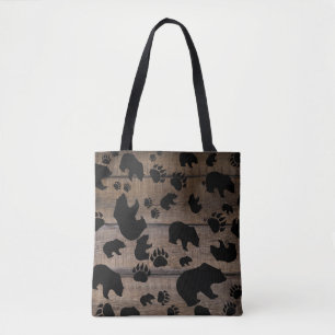 Black Bear Black Bear Paws Tote Bag