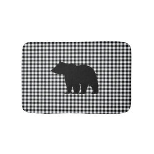 Black Bear Buffalo Check Bath Mat