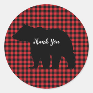 Black Bear Buffalo Check Stickers