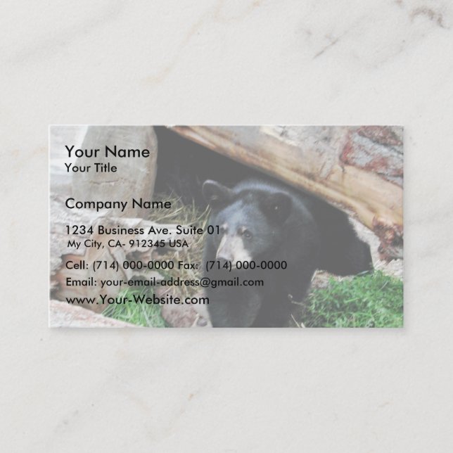 Black Bear Business Card (Front)