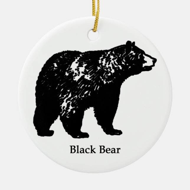 Black Bear Ceramic Tree Decoration (Front)