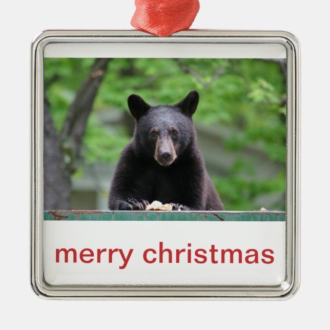 black bear christmas metal tree decoration (Front)