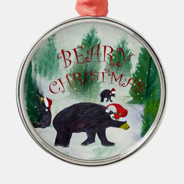 Black Bear Christmas ornament (Front)