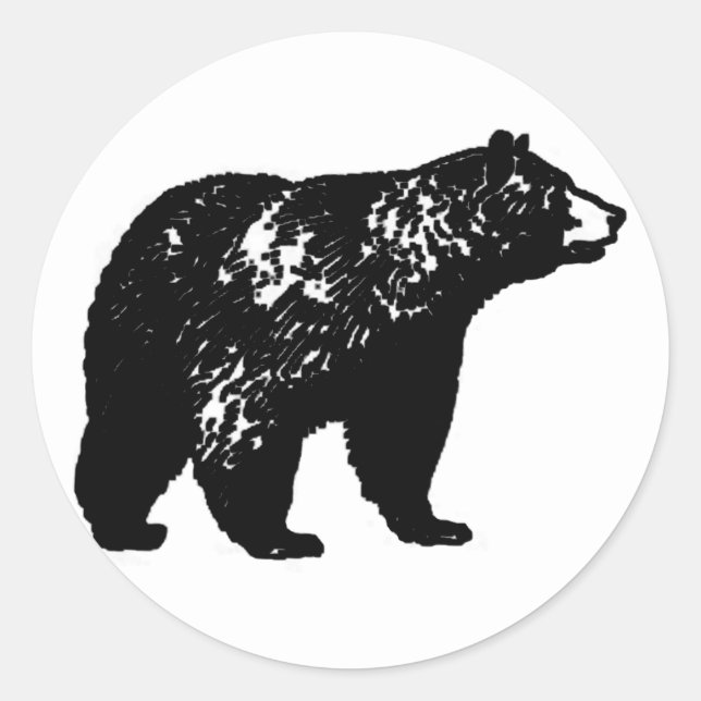Black Bear Classic Round Sticker (Front)