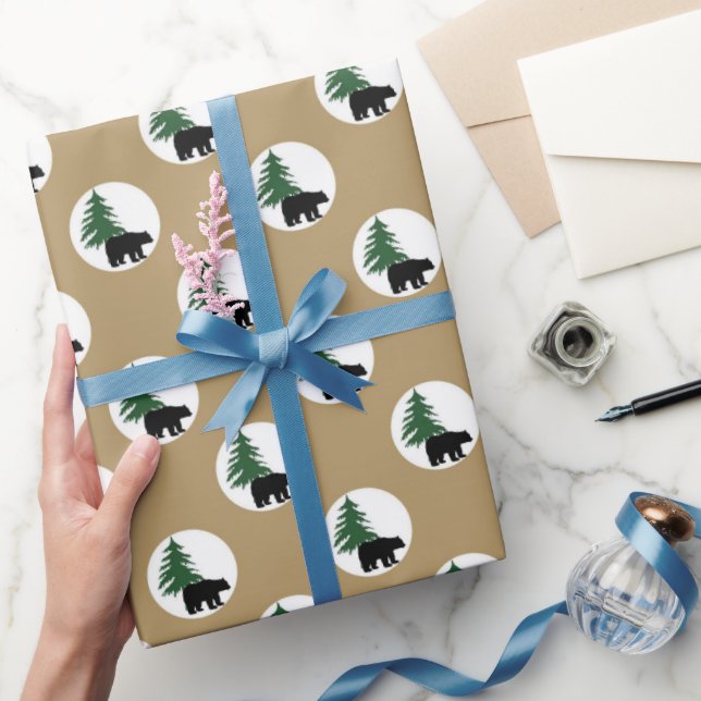 Black bear Country party wrapping paper (Gifting)