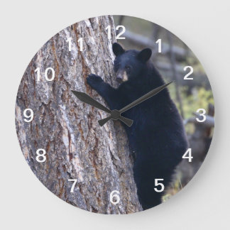 black bear cub large clock
