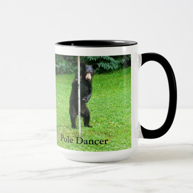 Black Bear Cub Pole Dancer Coffee Mug (Right)