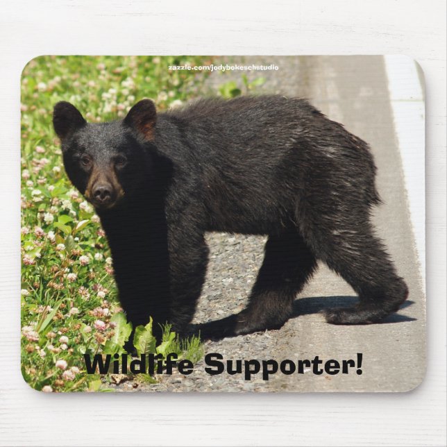 Black Bear Cub Wildlife Supporter Mousepad (Front)