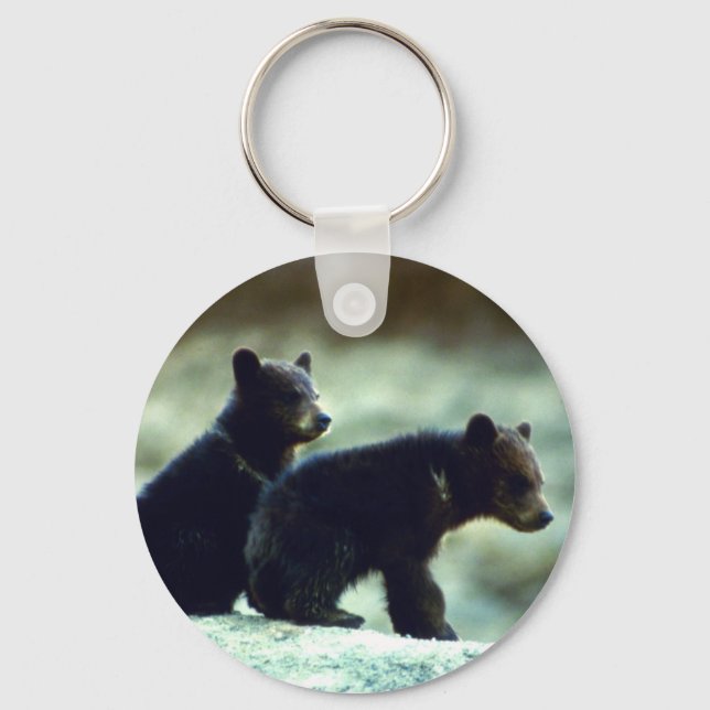 Black Bear cubs Key Ring (Front)