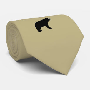 Black Bear Emblem on Amber Grey Tie
