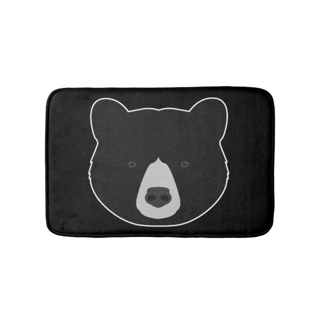 Black Bear Face Bath Mat (Front)