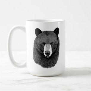 Black Bear Face original Animal art drawing   Coffee Mug