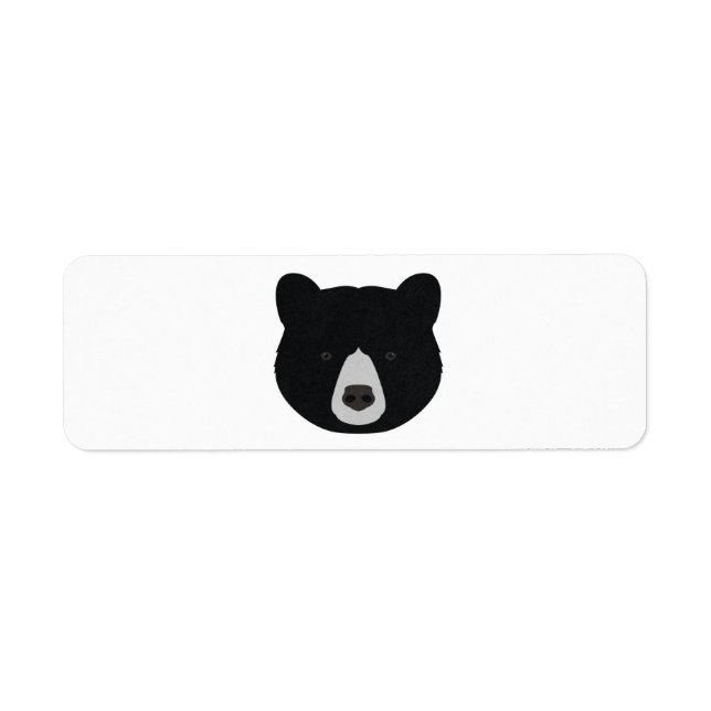 Black Bear Face Return Address Label (Front)