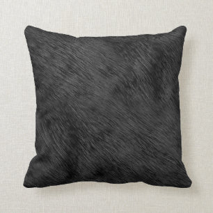 Black bear faux fur pattern cushion