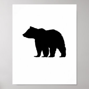 Black Bear Illustration Art Poster