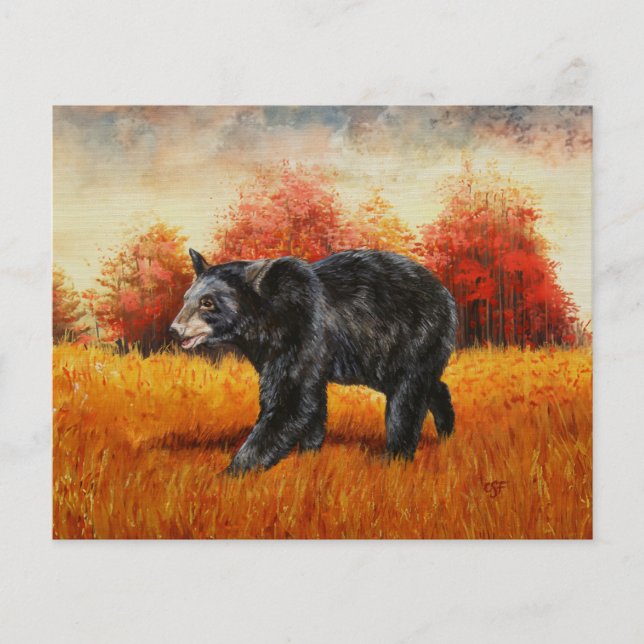 Black Bear in Autumn Forest (Front)
