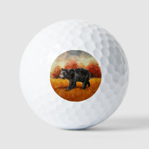 Black Bear in Autumn Forest Golf Balls