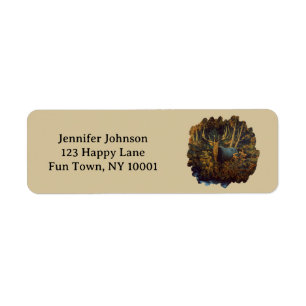 Black Bear in Autumn Forest Return Address Label