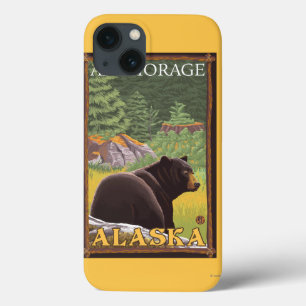 Black Bear in Forest - Anchorage, Alaska iPhone 13 Case
