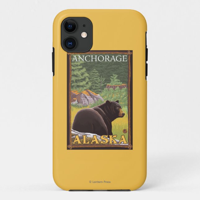 Black Bear in Forest - Anchorage, Alaska Case-Mate iPhone Case (Back)