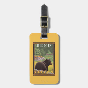 Black Bear in Forest - Bend, Oregon Luggage Tag