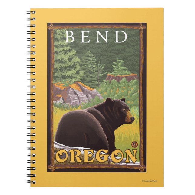 Black Bear in Forest - Bend, Oregon Notebook (Front)