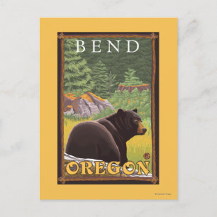 Black Bear in Forest - Bend, Oregon Postcard