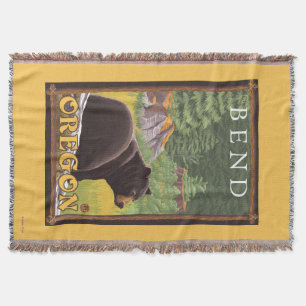 Black Bear in Forest - Bend, Oregon Throw Blanket
