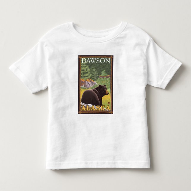 Black Bear in Forest - Dawson, Alaska Toddler T-Shirt (Front)